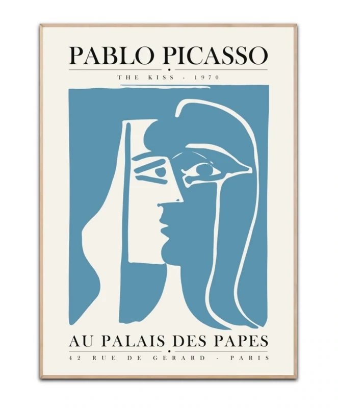 Pablo Picasso  Oh Palais Des Papes - The Kiss - 50x70