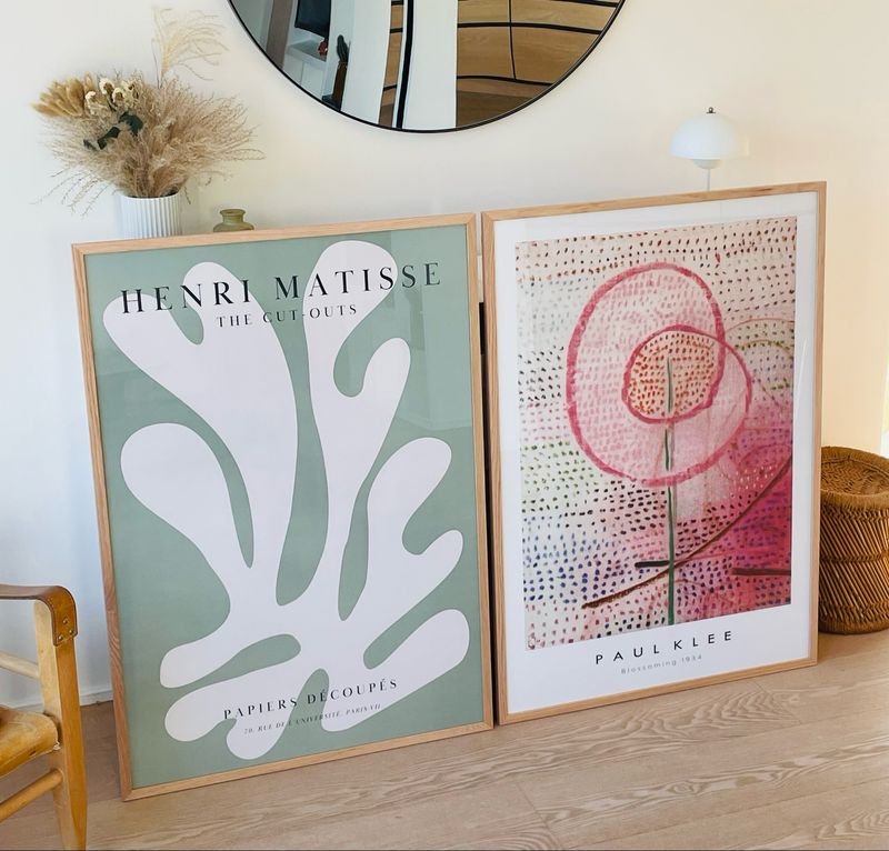 2 stk 70x100 - Henri Matisse &quot;The Cut-Outs&quot; Plakat Og Paul Klee &quot;Blossoming 1934&quot; Plakat