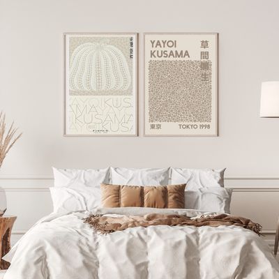 2 stk. Yayoi Kusama – Beige, Posters - 50x70
