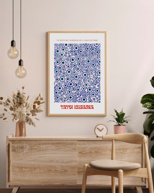 Yayoi Kusama - Blue Eyes - 50×70 cm poster