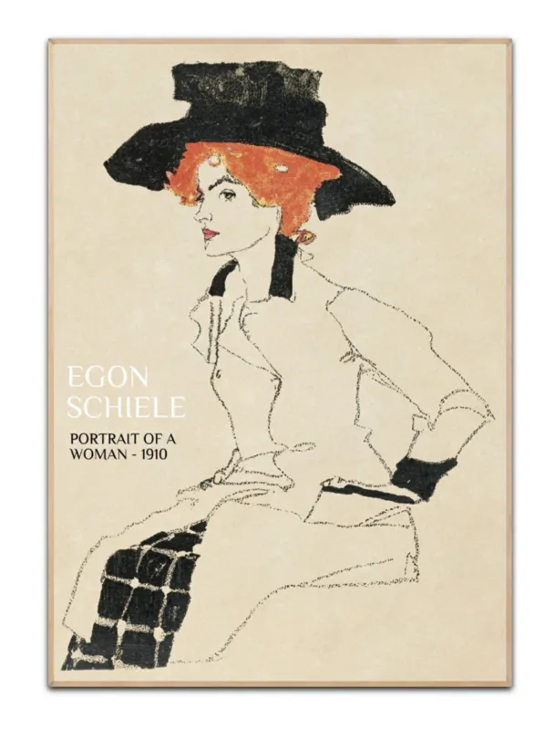 Egon Schiele - PORTRAIT OF A WOMAN (1910) BY EGON SCHIELE KUNSTPLAKAT, 1910 - 50×70 cm poster