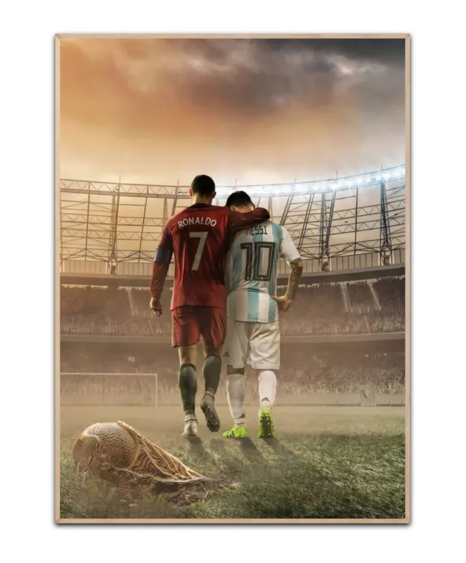 Fodboldplakat Messi/Ronaldo - 50×70 cm poster