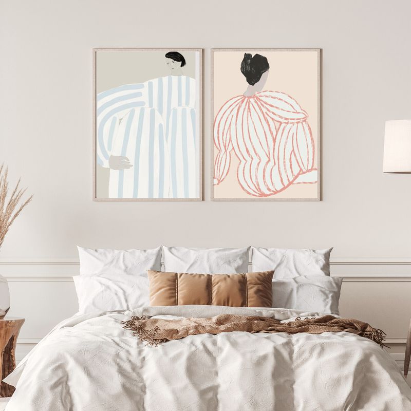 2 stk. moderne Posters - Perfekt Soft Blue og Lagom Stripes - 50x70