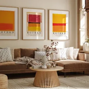 3 stk. Mark Rothko- Moderne Kunst Posters /Plakater inkl. massiv egetræsramme/Billedeglas - 50x70