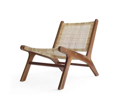 Loungestol -Teak/Rattan