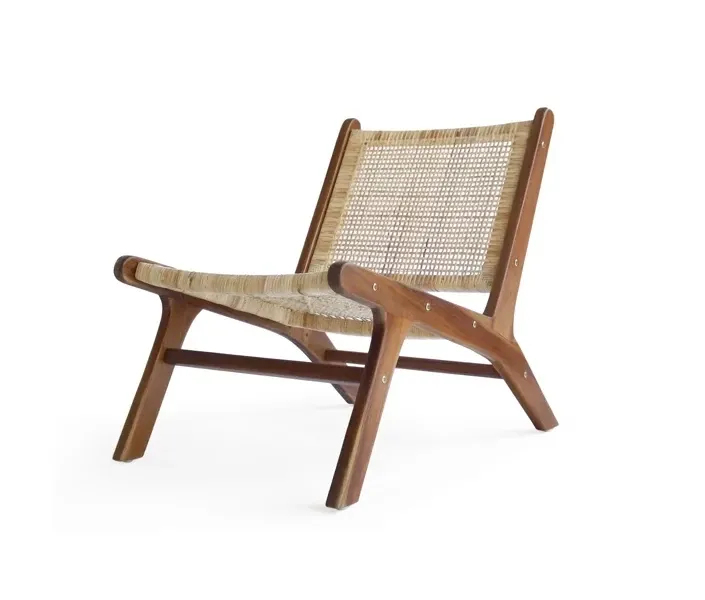 Loungestol -Teak/Rattan