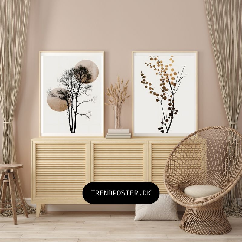 2 stk. William Morris – Posters - inkl. massiv egetræsramme/Glas 50x70