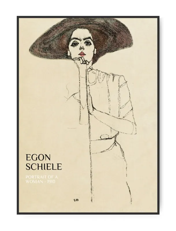 Egon Schiele - Portrait of a Woman, 1910 - 50×70 cm poster