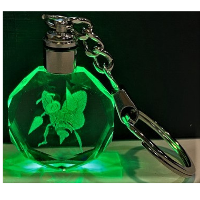 Crystal Engraved BeeDrill Keychain