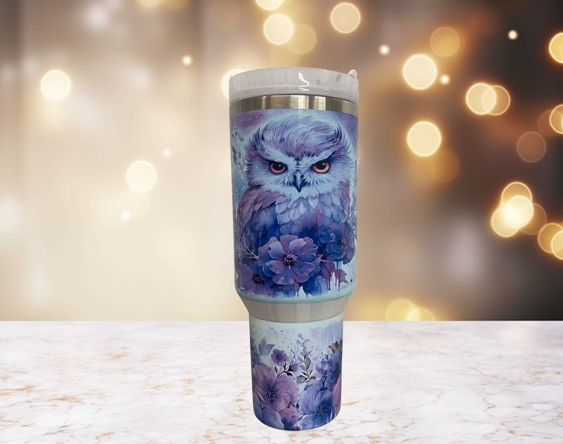 Light Purple Owl 40oz Tumbler