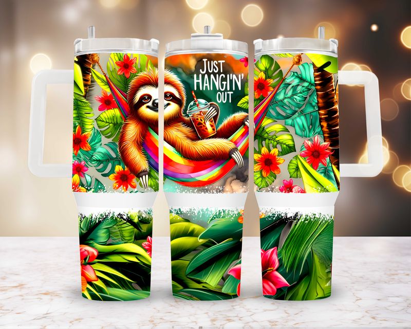 Just Hanging Out Sloth 40oz Tumbler