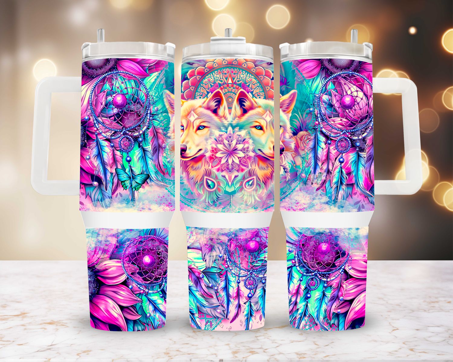 Wolf Dream Cather 40oz Tumbler