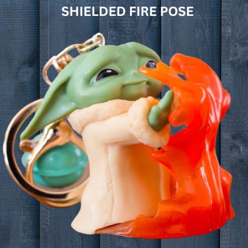 Baby Yoda Shielding Fire Pose