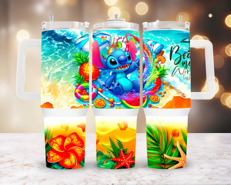 Beach More Worry Less  40oz Tumbler