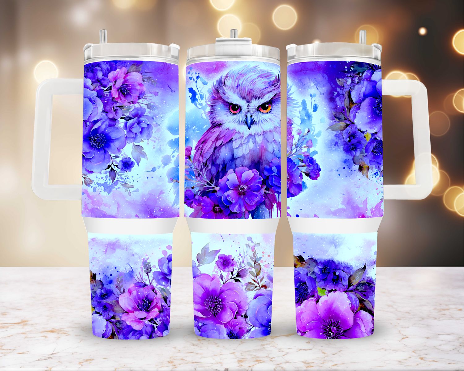 Light Purple Owl 40oz Tumbler