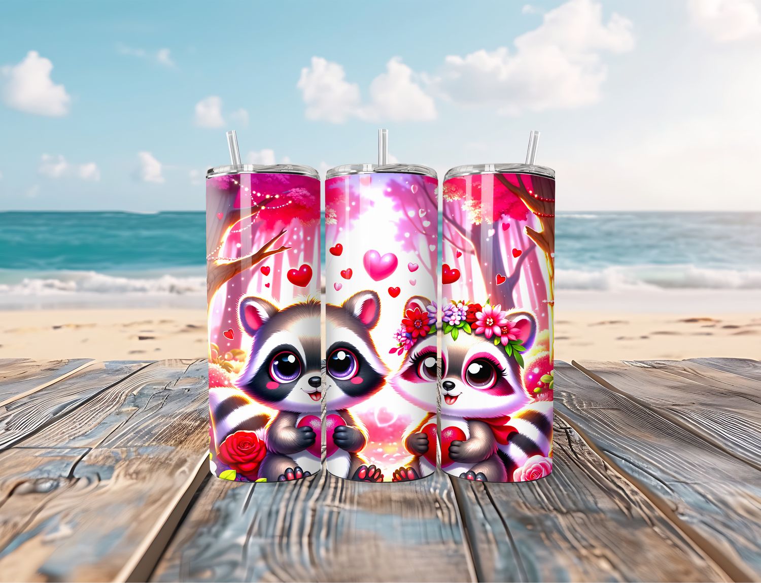 Two Raccoons  20oz Tumbler