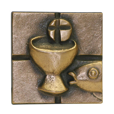 COMMUNION PLAQUE CHALICE AND FISH