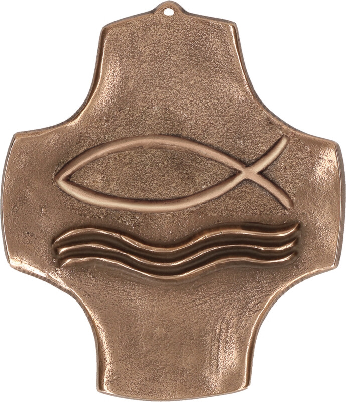 SYMBOLIC CROSS FISH MADE OF BRONZE