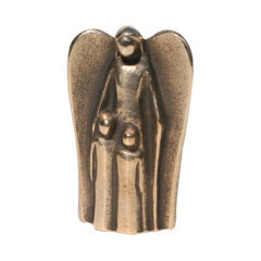 BRONZE FIGURE - GUARDIAN ANGEL WITH TWO CHILDREN