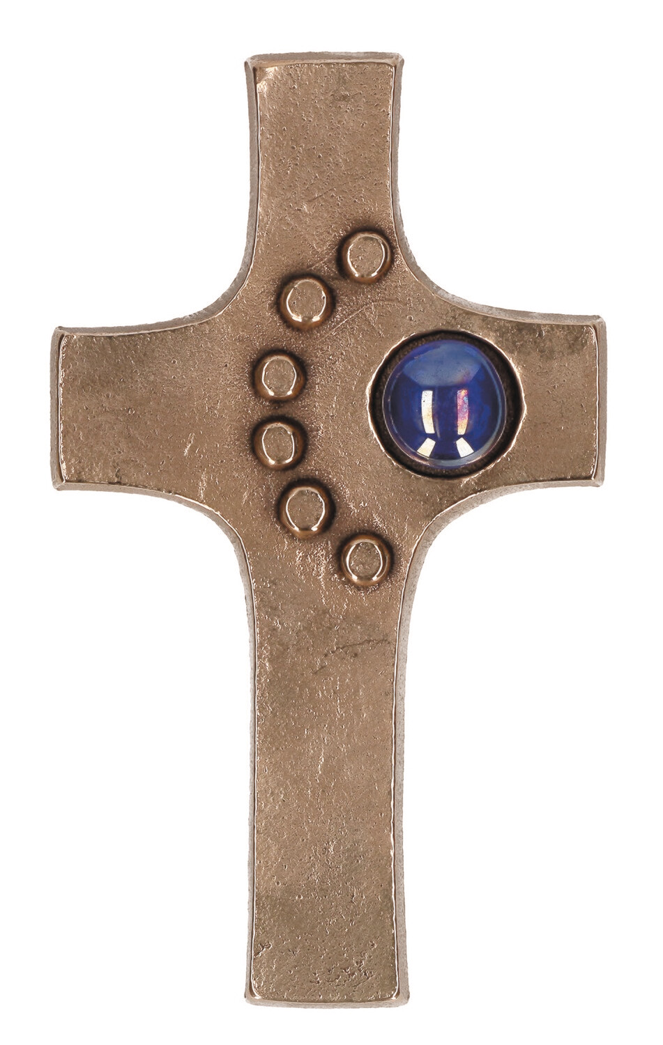 DECORATIVE BRONZE CROSS WITH GLASS STONE