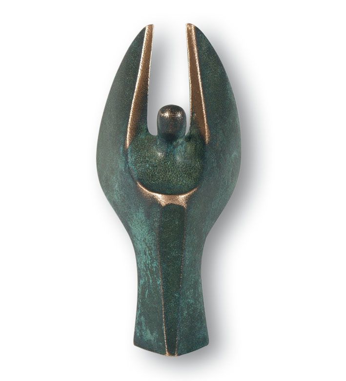 Bronze Angel with Patina and gold trim