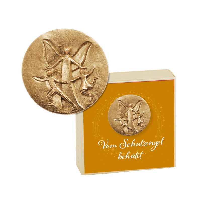 &quot;Protected by a guardian angel&quot; worry stone