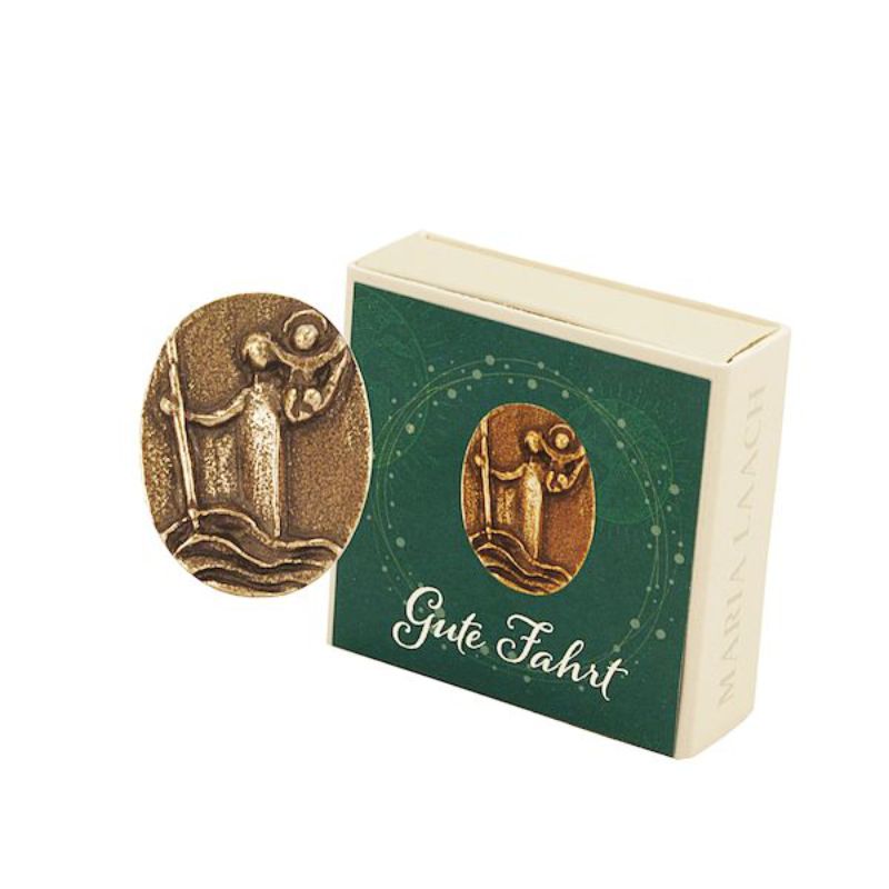 Bronze car badge of St. Christopher