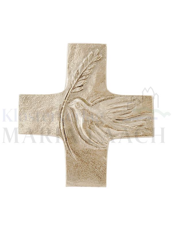 Peace dove cross, 8.3 x 8.6 cm, silver bronze