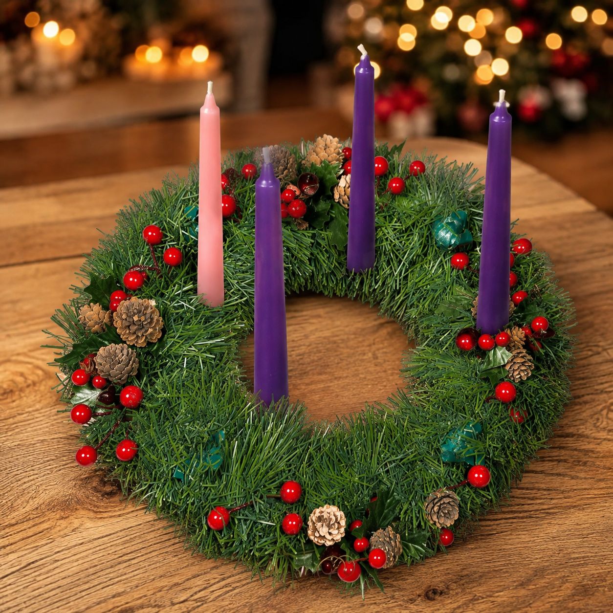 Handmade Advent Wreath &amp; Christmas Centerpiece