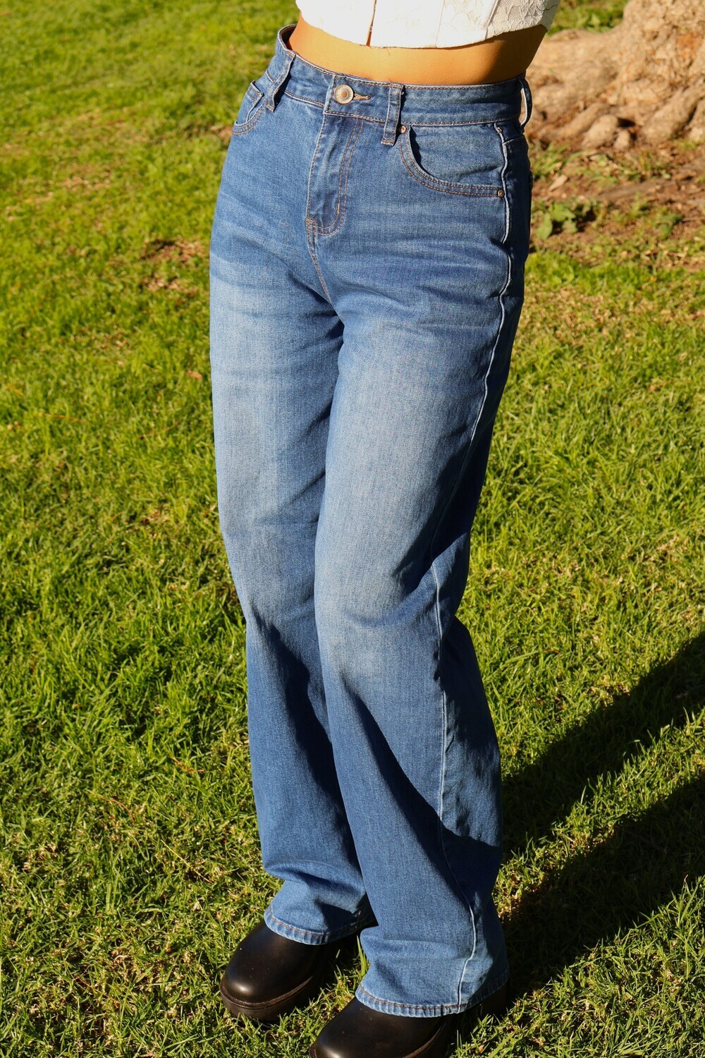 Straight Wide Leg Jeans