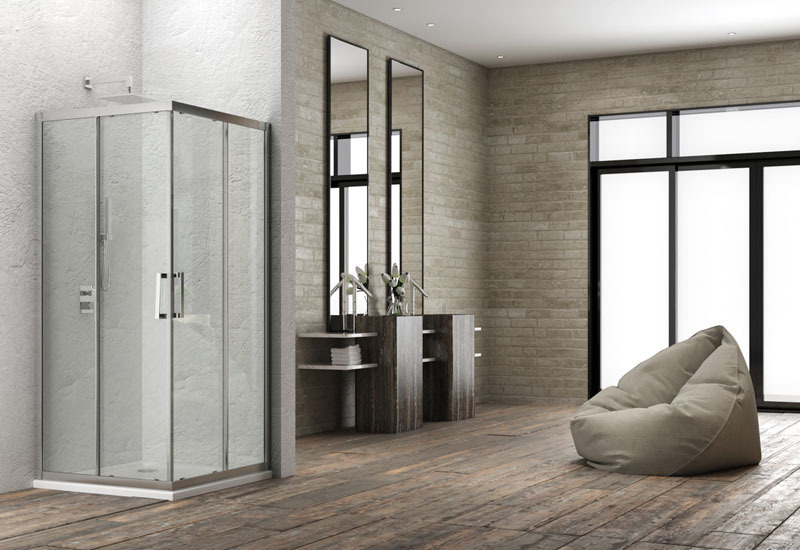 BOX DOCCIA ANGOLARE CON DUE ANTE SCORREVOLI MORINI