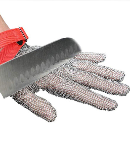 1pc Stainless Steel Gloves Cut Resistant Gloves Grade 5 Anti-cut Slaughter Hand Protect Labor Gardening Wire Metal Mesh Butcher