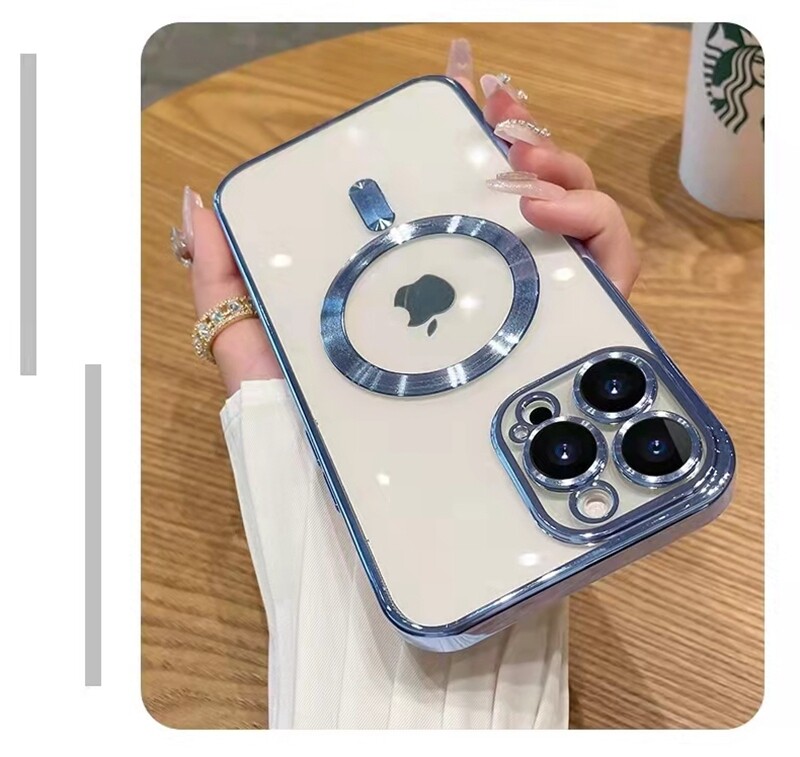 Luxury Wireless Charging Transparent Magsafe Case For iPhone 14 13 12 11 Pro Max X XR XS 7 8 Plus SE 2020 22 Mini Soft Cover