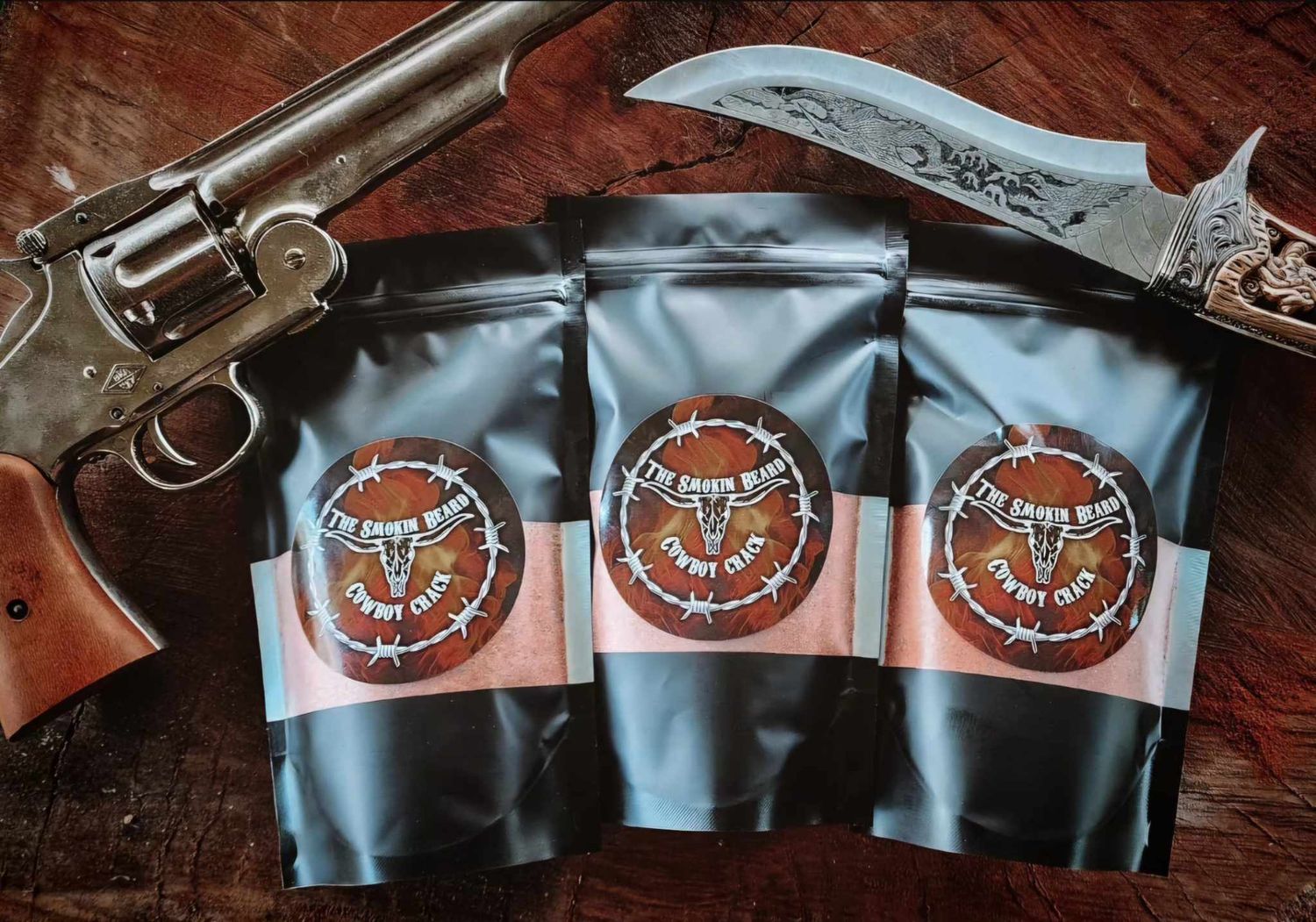 3 PACK The Smokin Beard&#39;s COWBOY CRACK BBQ RUB  275G Bags
