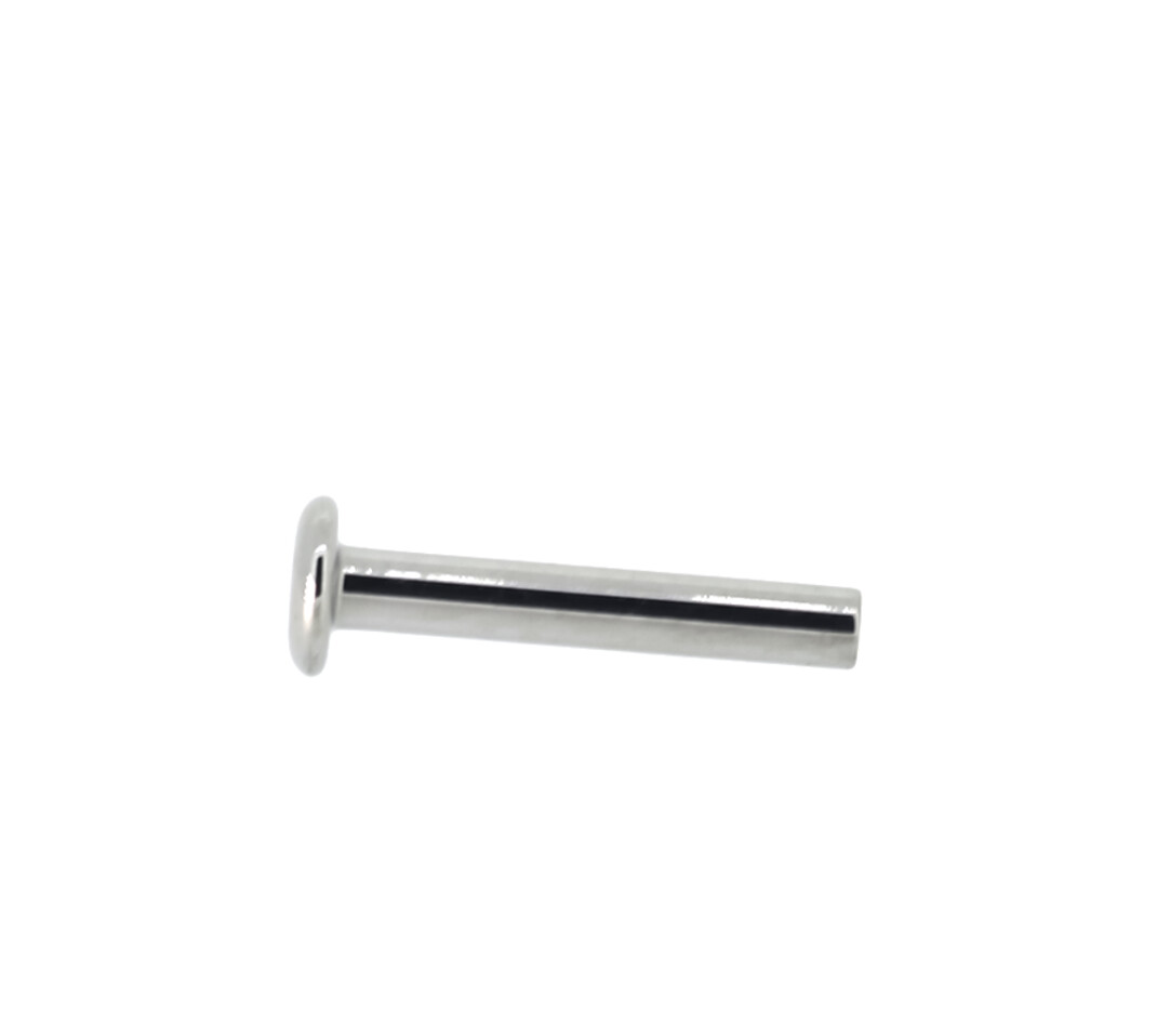 Titanium Threadless Labret - Fixed 3mm Disk, Gauge: 18ga, Length: 3/16in