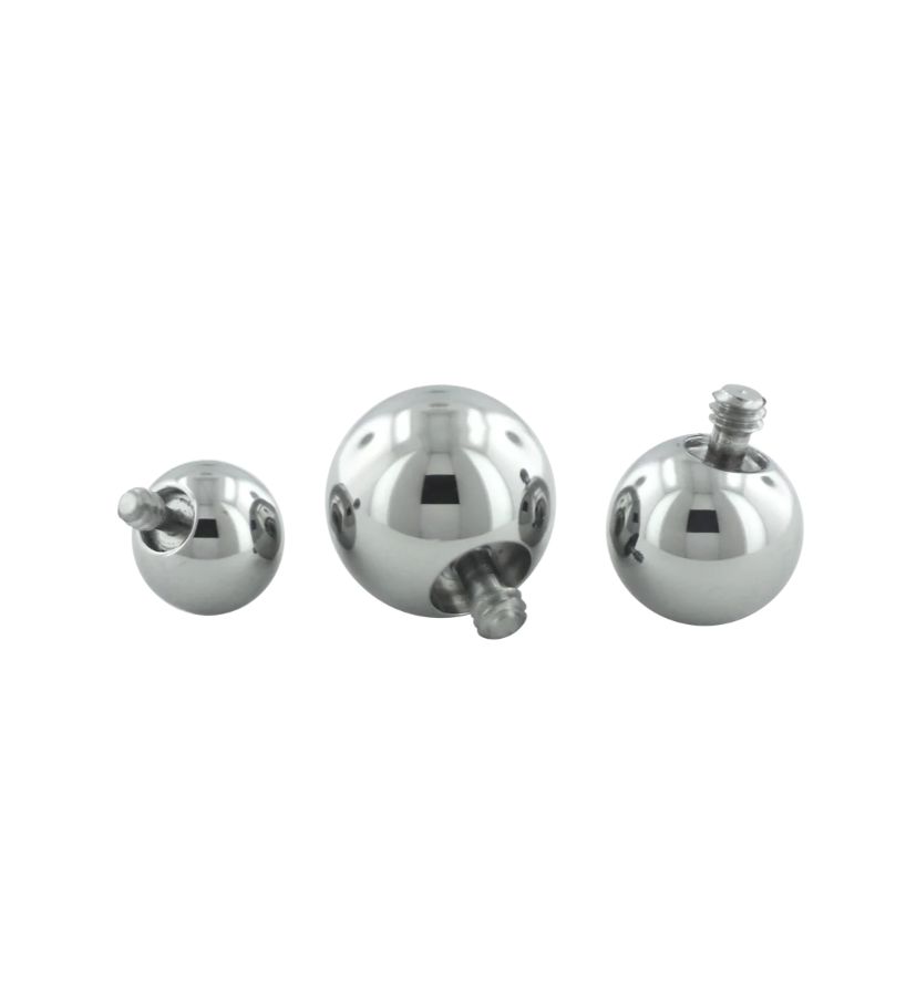 Titanium Threaded Ball, Bead Size: 1/8in, Gauge: 16ga