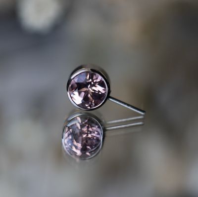 Titanium Threadless Bezel Set Orbit - 4mm