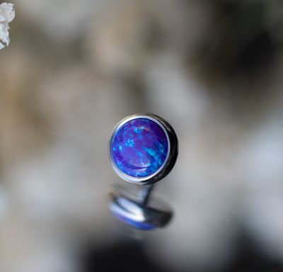 Titanium Threaded Bezel Set Cabochon