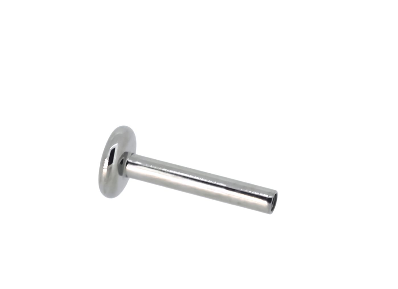 Titanium Threadless Labret - Fixed 4mm Disk, Gauge: 18ga, Length: 3/16in