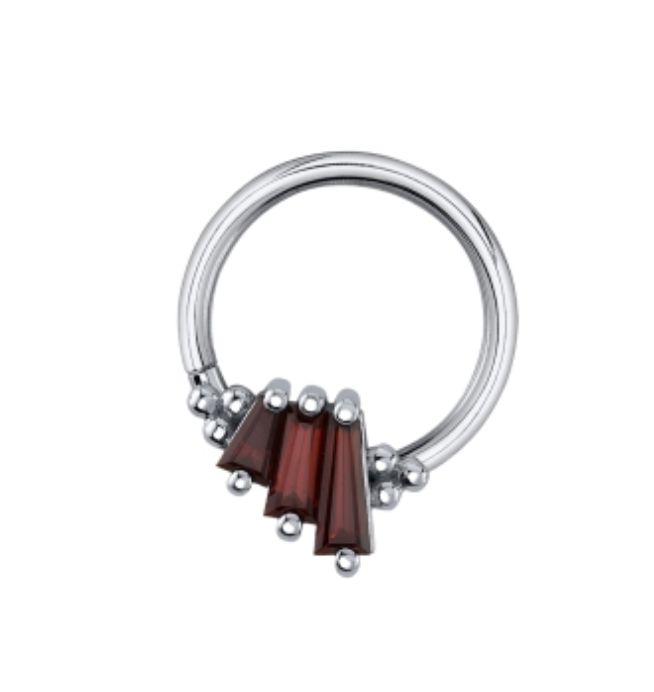 Devotion Seam Ring, Gem: Garnet, Material: RG, Size: 16ga 3/8in