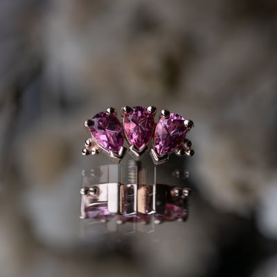 14/12ga Threaded Tiny 3 Gem Pear Panaraya - 8mm