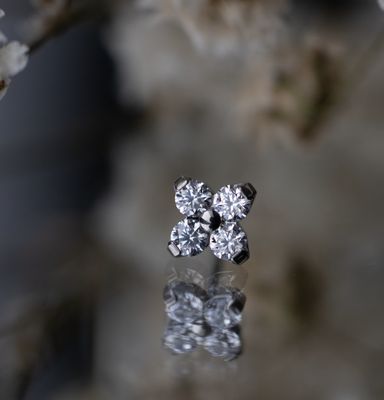 Titanium Threadless Forte - 1.5mm Gems