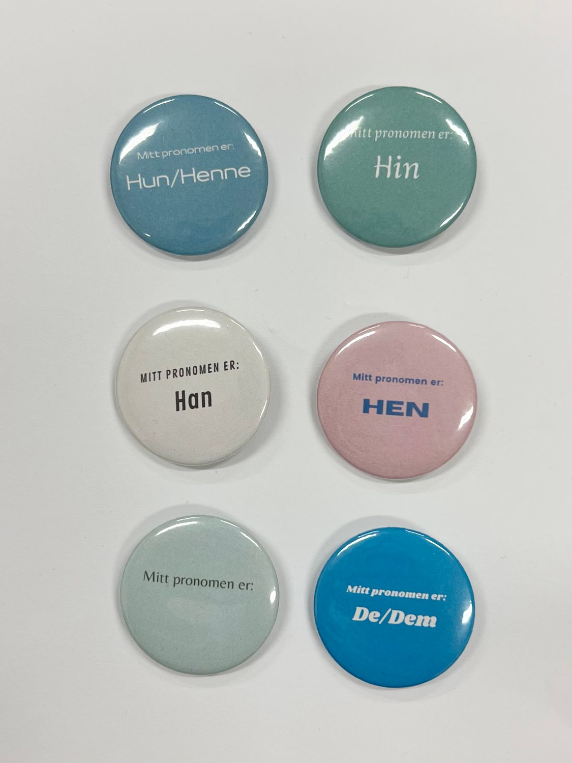 Pronomen button, Blank