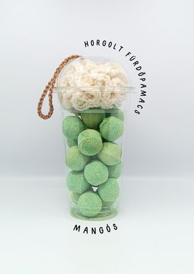 Mangós fürdőgolyó+fürdő pamacs