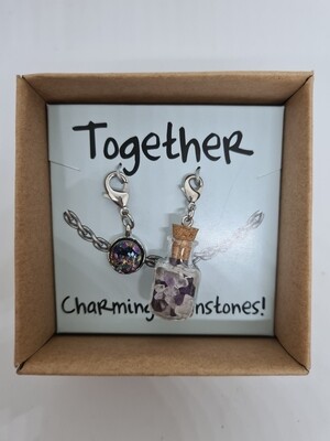 Together Amethist, Bergkristal en Aura kwarts Together Amethist, Bergkristal en Aura kwarts