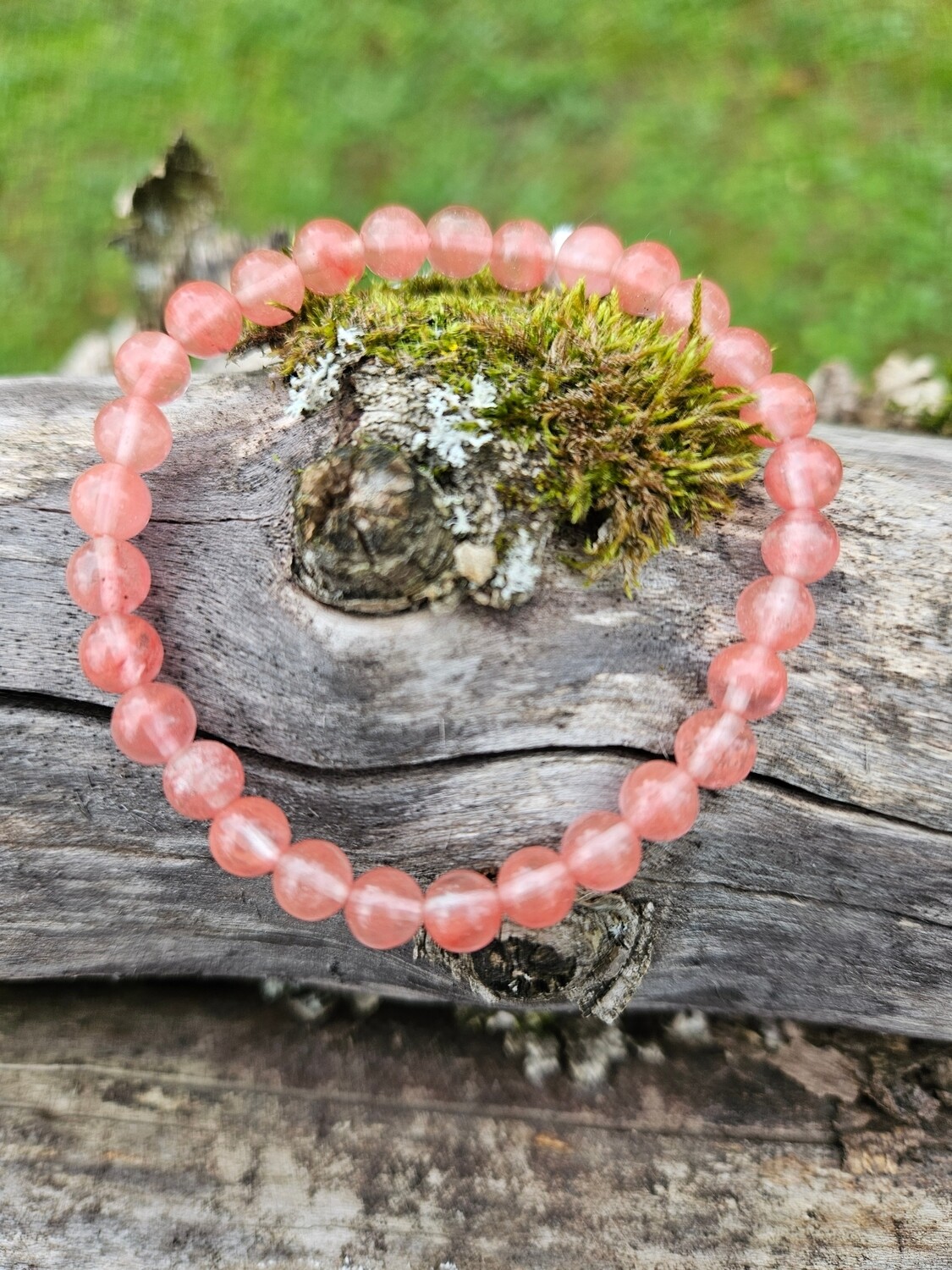 Armband Kwarts Aardbeien fire 6 mm