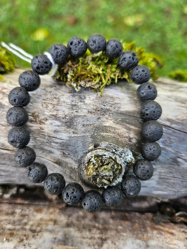 Armband Lavasteen 8 mm