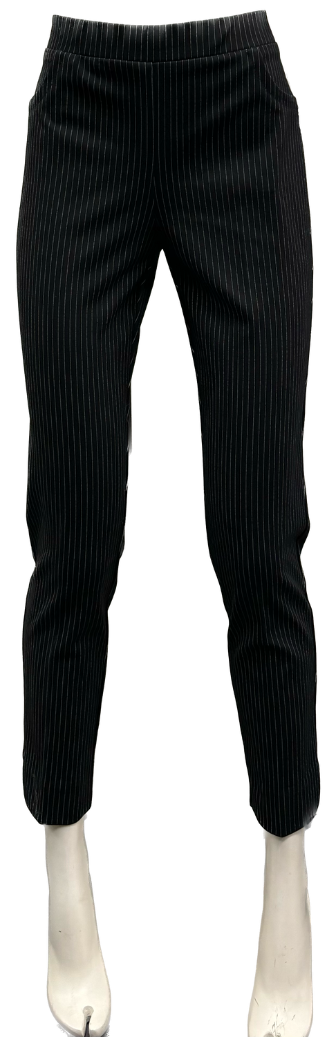pantalone gessato con elastico in vita Carla Ferroni 17732