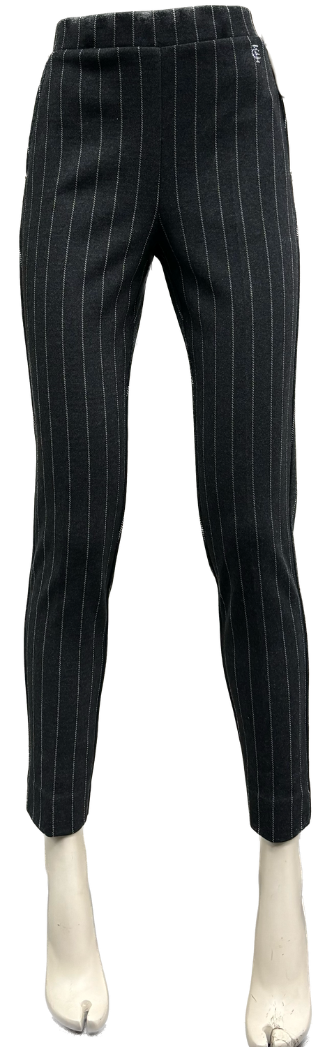 pantalone gessato con elastico in vita Carla Ferroni 17769
