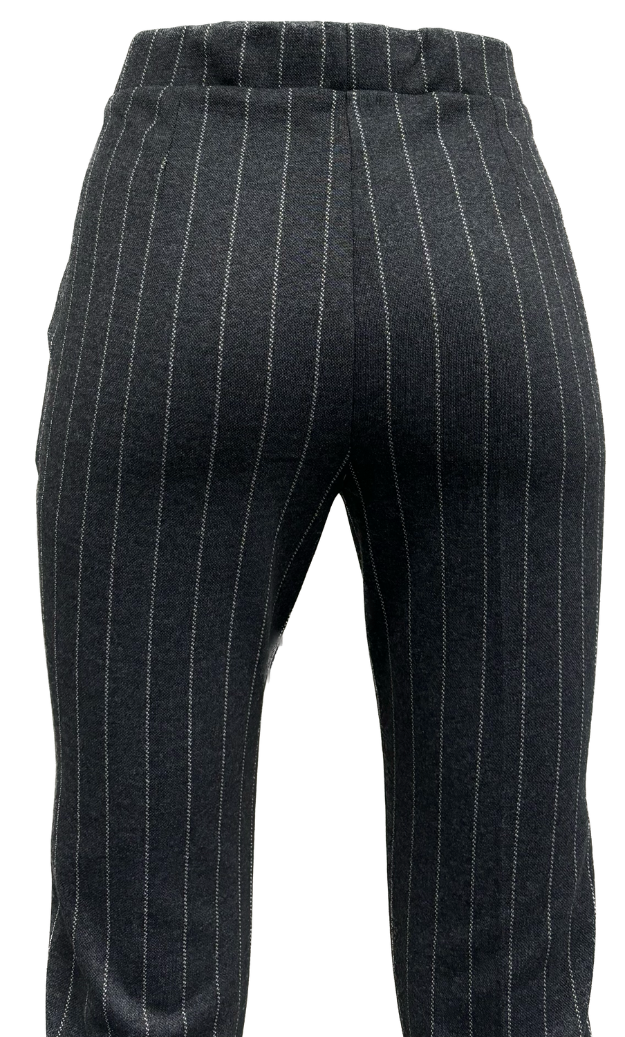 pantalone gessato con elastico in vita Carla Ferroni 17769